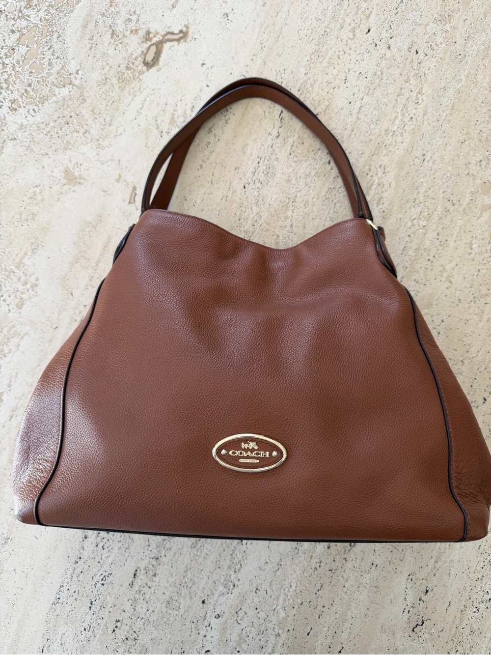 Coach Chestnut Pebbled Leather Shoulder Hobo